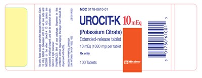 URK 12616 L061001R0521 Urocit K 10 mEq 100ct retail label FNL VP